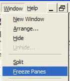 excel 2003 freeze panes command